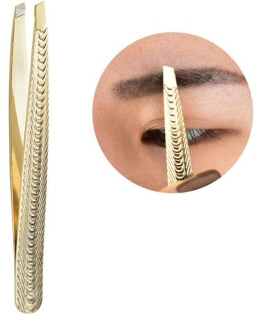Desikixudy Stainless Steel Slanted Eyebrow Tweezers Precision Plucking & Shaping Tools for Perfect Eyebrows - Gold Color - Buy Internationally - Buy Online on GoSupps.com