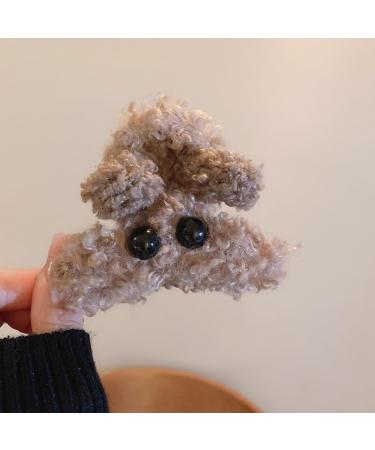 xbiez Harajuku Plush Dog Hair Claw for Girl Hair Claw Delicate Plush Dog Shape Hair Barrettes for Teenager Ponytail Decors White - Buy Online on GoSupps.com