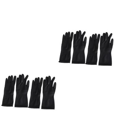 Beavorty 4 Pairs Hair Shampoo Gloves Black Gloves Barber Supplies Gloves for Hair Coloring Hairdresser Gloves Barber Gloves Reusable Gloves Hair Salon Gloves Hand Protectors Medium dye