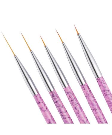 5-Piece Nail Art Brush Set - Professional Thin Gel Brushes for Intricate Nail Designs - DIY Glitter Gel Brush (Pink) - Buy Online on GoSupps.com
