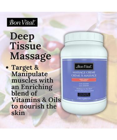 Bon Vital Deep Tissue Massage Creme - Professional Muscle Relaxation & Recovery Cream 1 Gallon for Sports & Therapeutic Massage - Buy Online on GoSupps.com
