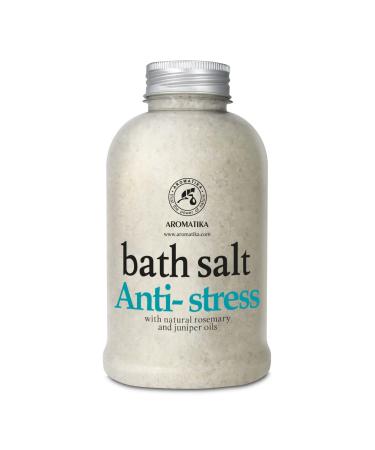 De-Stress Bath Salt 21.16 Oz w/Natural Rosemary & Juniper Oils - Natural Bath Sea Salts 600g - Best for Good Sleep - Relaxing - Calming - Body Care - Beauty - Aromatherapy