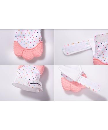 Teething Gloves for Babies - BPA-Free Silicone Teething Mitts (Pink 2 Pack) - Ideal for 2 Months+ - Comfortable & Safe Teething Relief - Buy Online on GoSupps.com