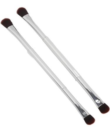 Silver Soft Hair Eyeshadow Brush Set Double Ended Eyelid Makeup Cosmetic Tool for Women Scene - Buy Online on GoSupps.com