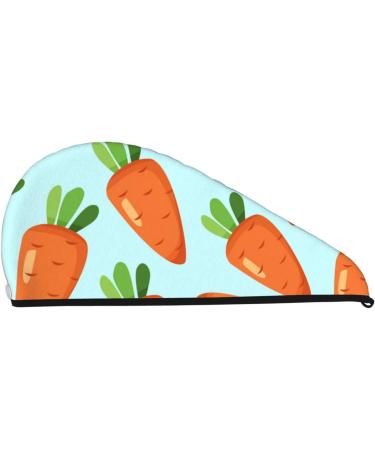 Cartoon Carrot Microfiber Hair Towel - Soft Super Absorbent Hair Wrap for Women | Quick Dry Coral Velvet for Long Curly & Thick Hair - Buy Online on GoSupps.com