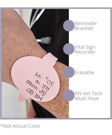 Erasable Wristband for Nurses - Vital Sign Recorder & Reminder Bracelet - Perfect Gift for ER ICU Vet Tech Moms - Pink - Buy Online on GoSupps.com