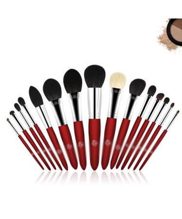 Professional 15-Piece Makeup Brush Set | Nylon & Wood Handle Beauty Tools - International Shipping Available - Buy Online on GoSupps.com