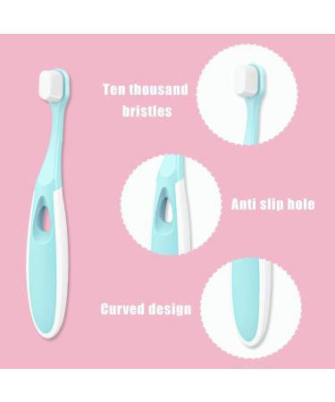 Fainca 4-Piece Soft Baby Toothbrush Set | Nano Toothbrush for Kids 3-12 | Gentle on Sensitive Gums | Yellow Pink Purple Blue - Buy Online on GoSupps.com