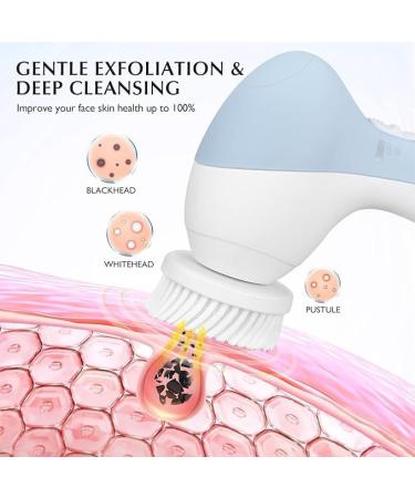 Mason Hygienics 5-in-1 Facial Cleansing Brush - Waterproof Exfoliating Electronic Face Scrubber - Easy to Use Modular Blue - International Shipping Available - Buy Online on GoSupps.com