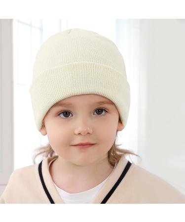 XYIYI Newborn Baby Winter Beanie Hat Mitten Set | Warm Knitted Hat Glove Set for Boys Girls 3-18 Months - White - Buy Online on GoSupps.com