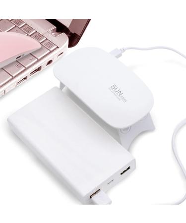 BAQI Mini UV LED Nail Lamp 6W USB Portable Nail Dryer for Gel Polish - White - Buy Online on GoSupps.com