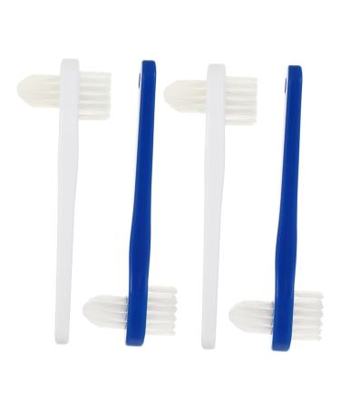 Beavorty 4 pieces double -headed toothbrush for at home denture brush cleaning brush double -headed tooth cleaning tool false mouth cleaning toothbrush