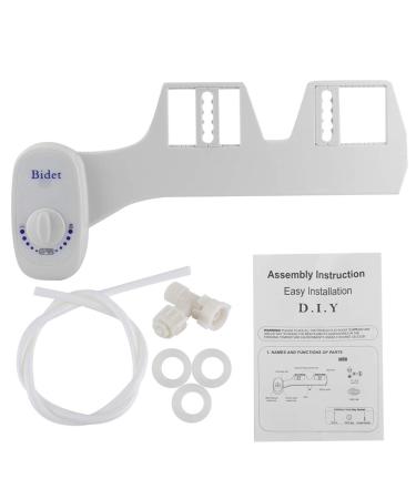 Toilet attachment non-electric mechanical bidet sprayer self-cleaning with single nozzle attachment white (G1/2)