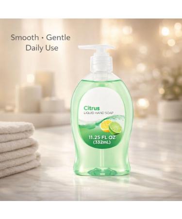 Citrus Scent Liquid Hand Soap for Everyday Hand Washing Smooth Hand Wash for Home Kitchen or Bathroom Use Pump Bottle 11.25 fl oz - Buy Online on GoSupps.com