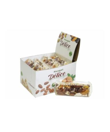Nougat bar with Mixed Nuts. Gluten-Free Made in Canada 480g per Box 40g per bar