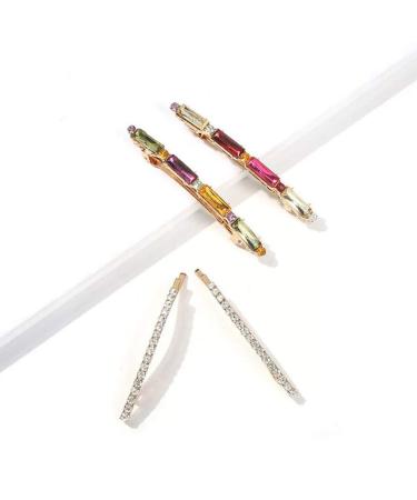 Beaupretty Rhinestone Bobby Pins - Colorful Crystal Hair Clips for Daily Fashion | 4pcs - Buy Online on GoSupps.com