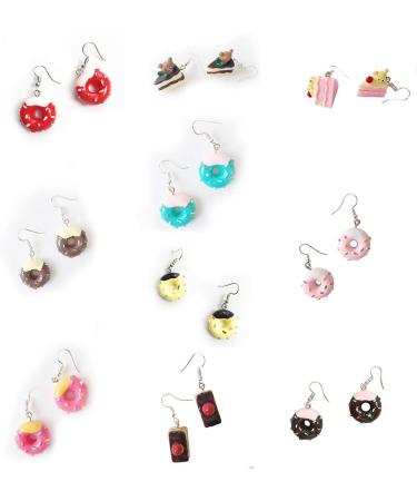 FEYLIE Women's Mini Donut Cake Earrings - Cute & Creative Minimalist Cartoon Design for Unique Style - Buy Online on GoSupps.com