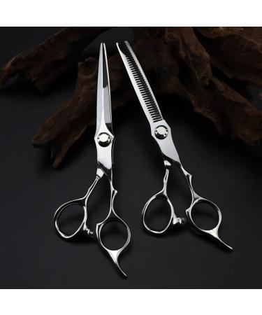 Hair Cutting Scissors 6.5 Inch Professional Japan 440c Steel Scissor Silver Hair Scissors Haircut Thinning Barber Cutting Shears Hairdressing Scissors Set - Buy Online on GoSupps.com