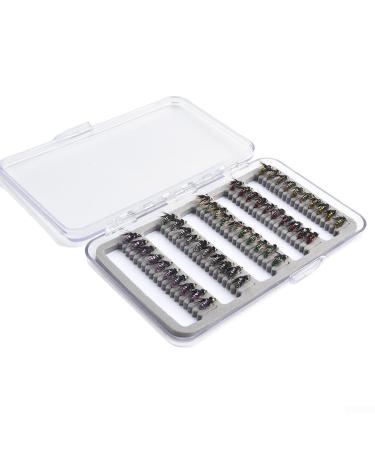 50-part fly fishing set 5-colored small fly fishing dry flying wet flies assortment kit bionic fly accessories for fishing