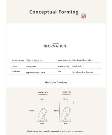 Felix Klein Bottle A Bottle That Looks like It 's Not Full of Water Creative Glass Bottle Clear Water Bottles Amazing Bottle for Home Decor Science Enthusiasts (Transparent 16cmx9cmx12cm) 16cmx9cmx12cm Transparent - Buy Online on GoSupps.com