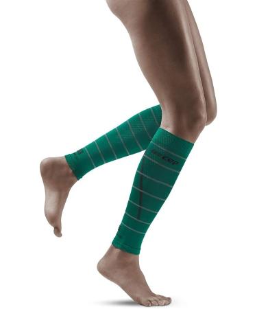 CEP Reflective Green Calf Sleeves - Women II | High Visibility Compression Gear - Buy Online on GoSupps.com