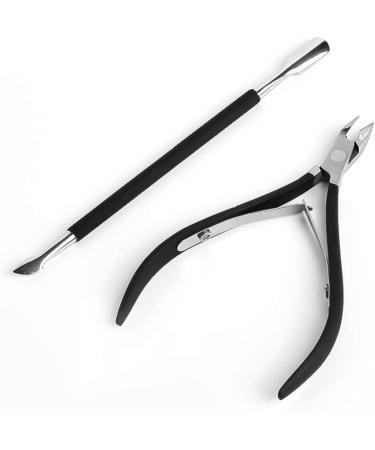 Fashion Stainless Steel Clipper Manicure Nail Art Tool Remove Dead Skin Nail Cuticle Scissor With Cuticle Pusher Cuticle Trimmer - Buy Online on GoSupps.com