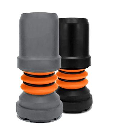 Flexyfoot Shock Absorbing Crutch Ferrule All Sizes and Colours Available Here - Improves Grip Improves Safety Improves Comfort Grey 16mm 16mm - Pack of 1 Grey