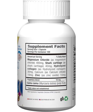 Organic Immunity Support: 100 Magnesium Chloride Capsules 500mg | Natural Immune System Supplement - Buy Online on GoSupps.com