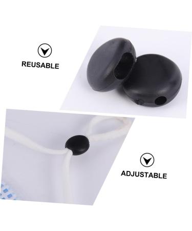 FOMIYES 500 Elastic Plastic Buckles - Slipproof Cord Stoppers & Mask Accessories - Anti-Slip Buttons for Masks | 1x1cm Round - Buy Online on GoSupps.com