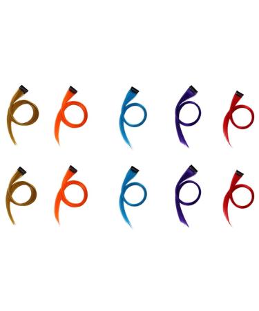 luxurious Rainbow Highlighted Multi-Colour Hair Extension Hairpin Long Straight Hair Clip Trimmable for Hair False Hair 3.2x55cm Easy to Use Fine Workmanship