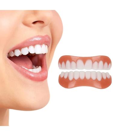Ecoodisk 1 pair of dentures cosmetic teeth comfortable upper and lower dentures tooth protection regain a confident smile veneer prostheses for men and what