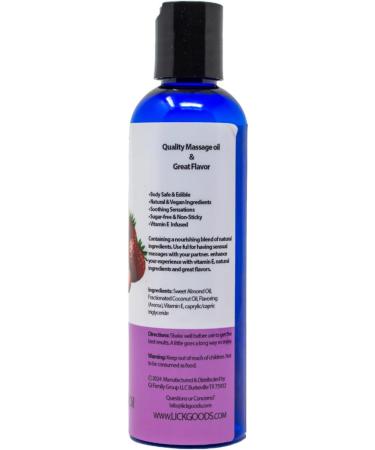 Lick Strawberries & Cream Massage Oil - Edible Body Oil with Vitamin E for Couples | 4 oz Premium Warming Coconut Infused Oil for Date Night - Buy Online on GoSupps.com