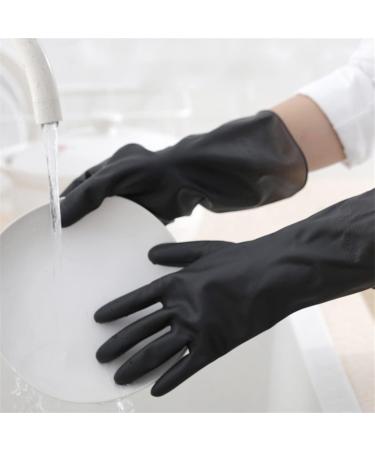 SEPTAM Cleaning Gloves Household Gloves Black Washing Waterproof Plastic Rubber Household Cleaning Anti-slip Durable Kitchen Dishwashing - Buy Online on GoSupps.com
