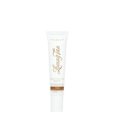 Loving Tan Purest Face Tanning Serum NEW Dark - Sunless Tanner Made From 97% Certified Organic & Naturally Derived Ingredients 5+ Self Tanner Applications Cruelty Free Vegan Friendly - 1 Fl Oz