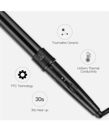 CkeyiN Tourmaline 5 in 1 Curling Iron Ceramic Curling Iron Hair Curler with Anti-scald Glove Temperature: 15 - Buy Online on GoSupps.com