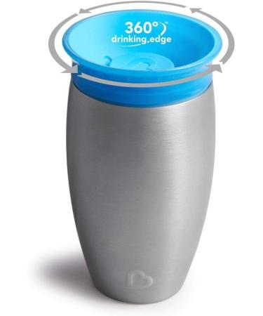 Munchkin Miracle 360 Stainless Steel Toddler Cup - BPA-Free Sippy Cup for Babies & Toddlers, Dishwasher Safe, Non-Spill, Leakproof - Blue, 10oz - Buy Online on GoSupps.com