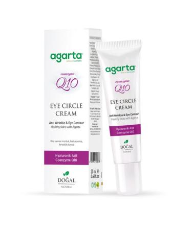 Agarta Eye Contour Cream with Coenzyme Q10 Hydrating & Smoothing Care for a Brighter-Looking Eye Area Daily Botanical Skincare Vegan Formula 0.68 fl oz