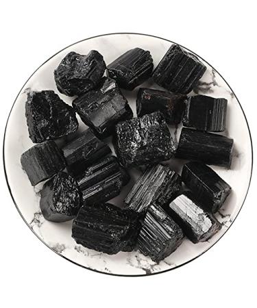 Crystal TOME Large 1" 0.45 lb Bulk Rough Black Tourmaline Crystal Rocks for Tumbling Cabbing Decoration Polishing Wicca Reiki Healing Crystals - Natural Raw Stones 200 Grams