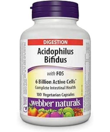 Webber Naturals Acidophilus Bifidus with FOS (6 Billion Active Cells) + Digestive Enzymes Bundle Acidophilus Bifidus + Enzymes - Buy Online on GoSupps.com