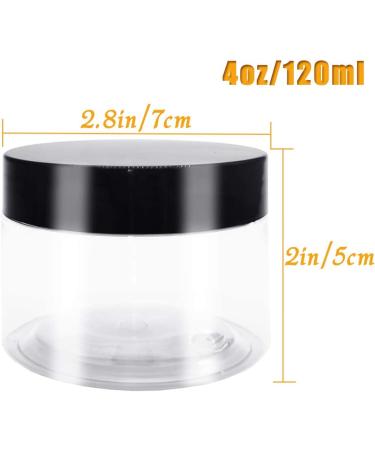 16 Pack 4oz Empty Plastic Pot Jars with Black Lids - Leak Proof Cosmetic Containers for Travel Storage - Ideal for Makeup, Slime, Jewelry, Nails, Powder Paint - Buy Online on GoSupps.com