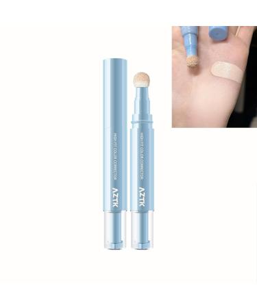 Aztk Concealer Pen, Color Corrector Liquid with Sponge Head, Long Lasting Moisturizing Highlighter for Face, Covers Blemishes, Creates Flawless Makeup (01#, 4.5g)