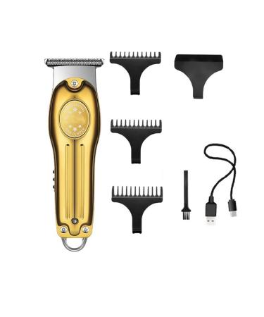 Hair Clippers for Men USB Charging Mini LCD Display Engraving Clippers Barber Hair Trimmer for Men(Gold)