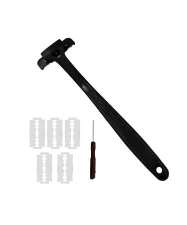 Fenteer back razors for men back razors with a long handle DIY back scratches ergonomic handle easy to use wet or dry shave KL black