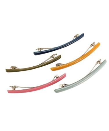 Lurrose 5pcs French hair hairpise tortoisy hair clip fashion hair needle automatic closure for women girls (random color)