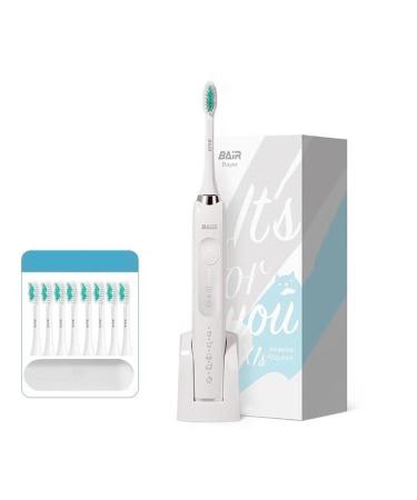 BAIR X1 Electric Toothbrush Set 2 Sets Sonic Rechargeable Soft Vibration Automatic Toothbrush (32-33 34-35 36-37 38-39 40-41 42-43 44-45 46-47 : Pearlescent White)