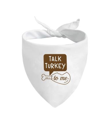 JXGZSO 1 Piece Cute Fall Dog Bandana Talk Turkey to Me Funny Thanksgiving Dog Bandana (Talk Turkey D CA)