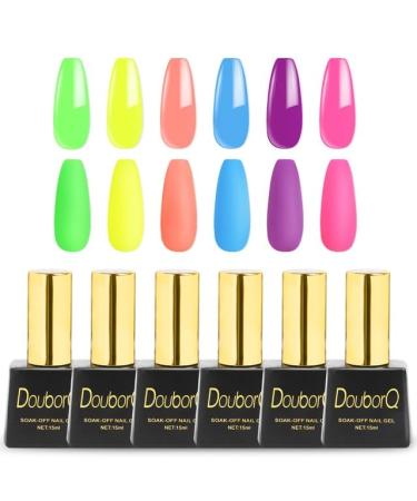 6color Gel Nail Polish Soak Off UV Gel Semi Permanent Nail Art UV Gel Varnish Led Cured 15ml Nail Polish for Nail Art Design - (Color: Multi)