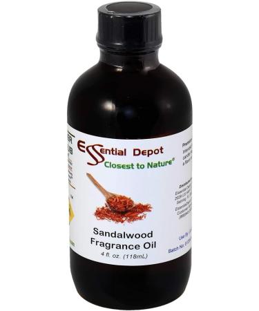 Sandalwood Fragrance Oil 4 oz - Premium Amber Glass Bottle - Safety Sealed & Cone Lined Cap - Buy Online on GoSupps.com