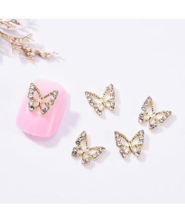 20pc Shiny Alloy Butterfly Nail Charms - Crystal Rhinestones - 3D Nails Gems for Acrylic Nails - DIY Manicure Decoration - Buy Online on GoSupps.com