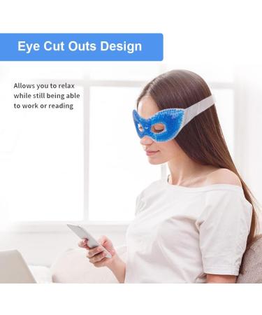 NEWGO Cooling Eye Mask for Puffy Eyes Hot Cold Therapy Gel Eye Mask with Lemon Scent Relief for Swollen Eyes Dark Circles Stress Migraine Headaches Sinus Pain - Blue - Buy Online on GoSupps.com